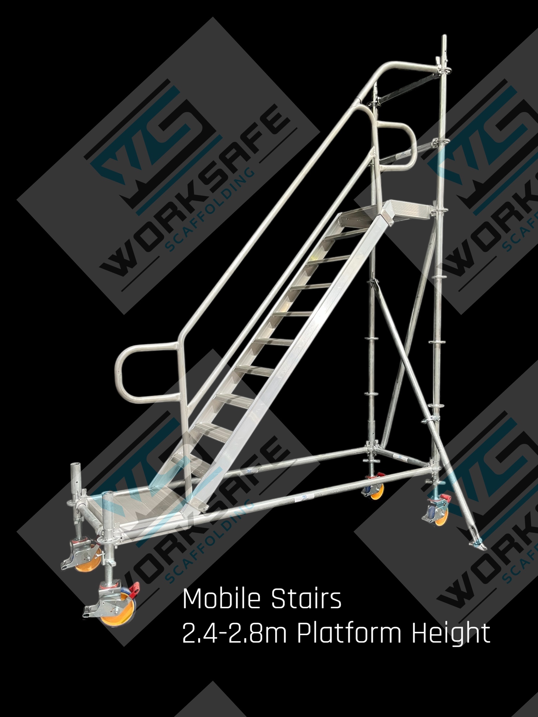 Mobile Stairs 2.4-2.8m High x 2.57m
