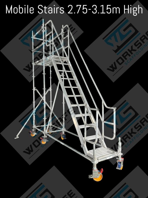 Mobile Stairs 2.9-3.3m High with Platform