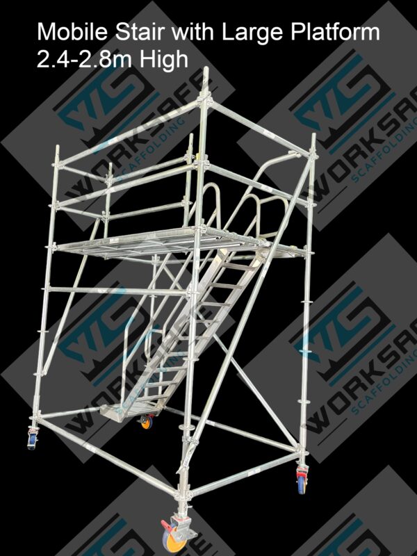 Mobile Stairs 2.4-2.8m High with Large Platform