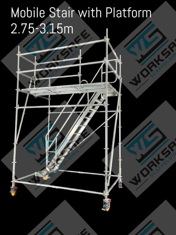 Mobile Stairs 2.9-3.3m High with Large Platform