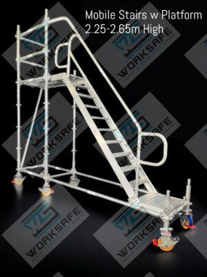 Mobile Stairs 2.4-2.8m High with Platform