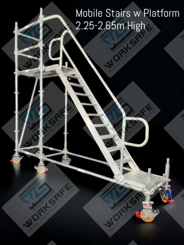 Mobile Stairs 2.4-2.8m High with Platform