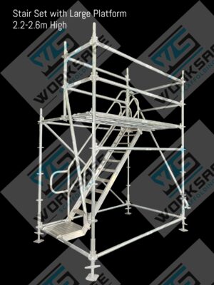 Stairs Set 2.2-2.6m High with Large Platform
