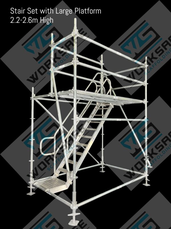 Stairs Set 2.2-2.6m High with Large Platform