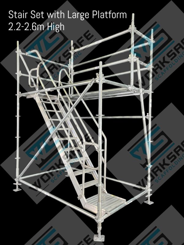 Stairs Set 2.2-2.6m High with Large Platform - Image 7