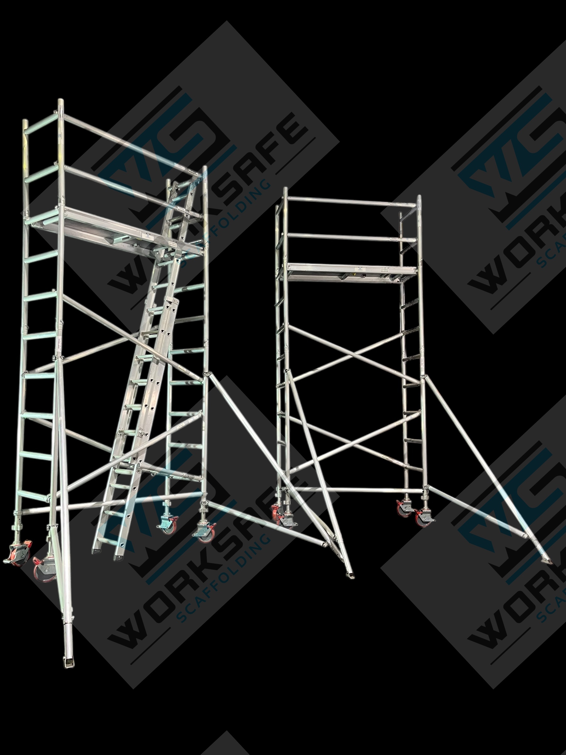 Aluminium Tower 2.0l x 0.73w x 6.9m High/2 Towers at 4.9m